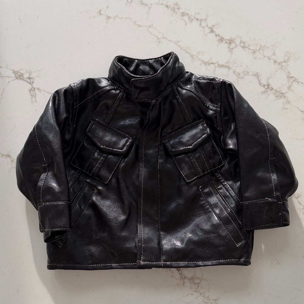12 M Baby Faux Leather Jacket